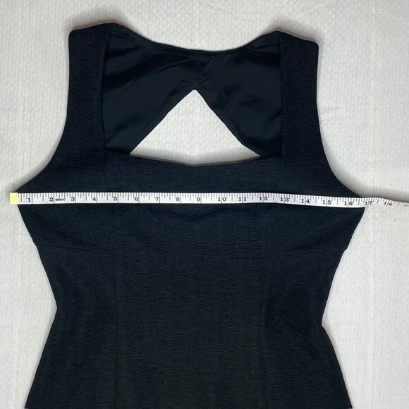 Banana Republic Black Sheath Dress with Back Cutout & Gold Zipper | Size 4 - Picture 7 of 8